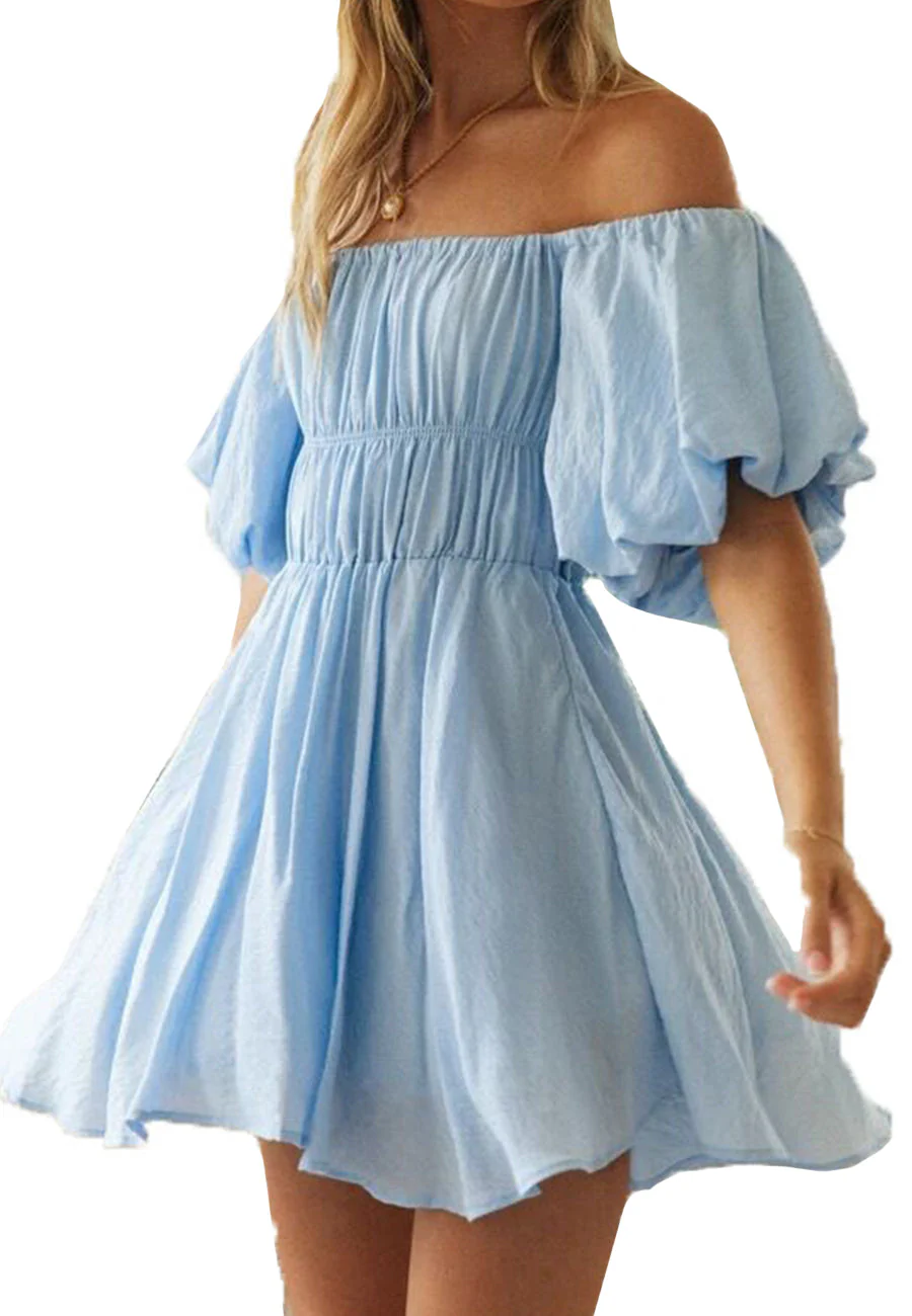 Puffed Sleeve Summer Dress - Image 3