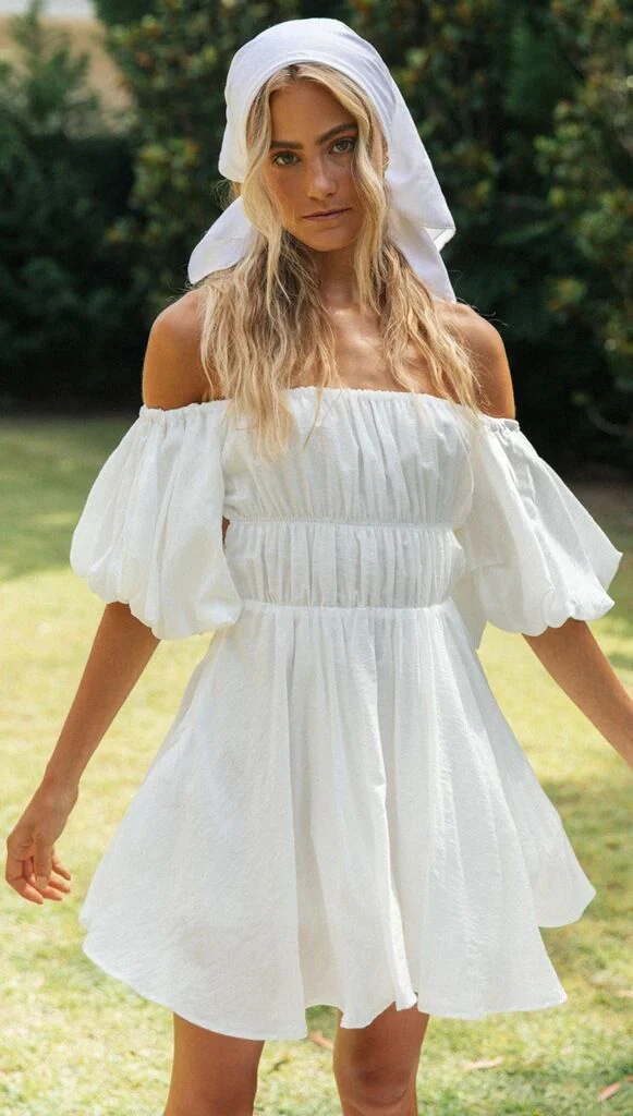 Puffed Sleeve Summer Dress - Image 8