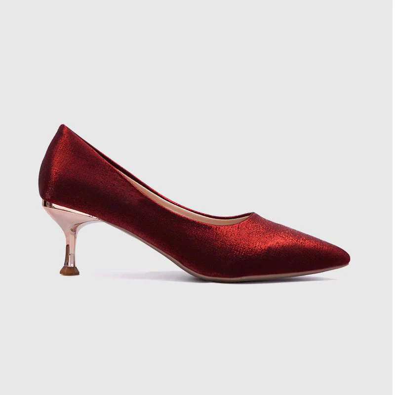 Shallow Mouth Casual Pumps Red - Image 2