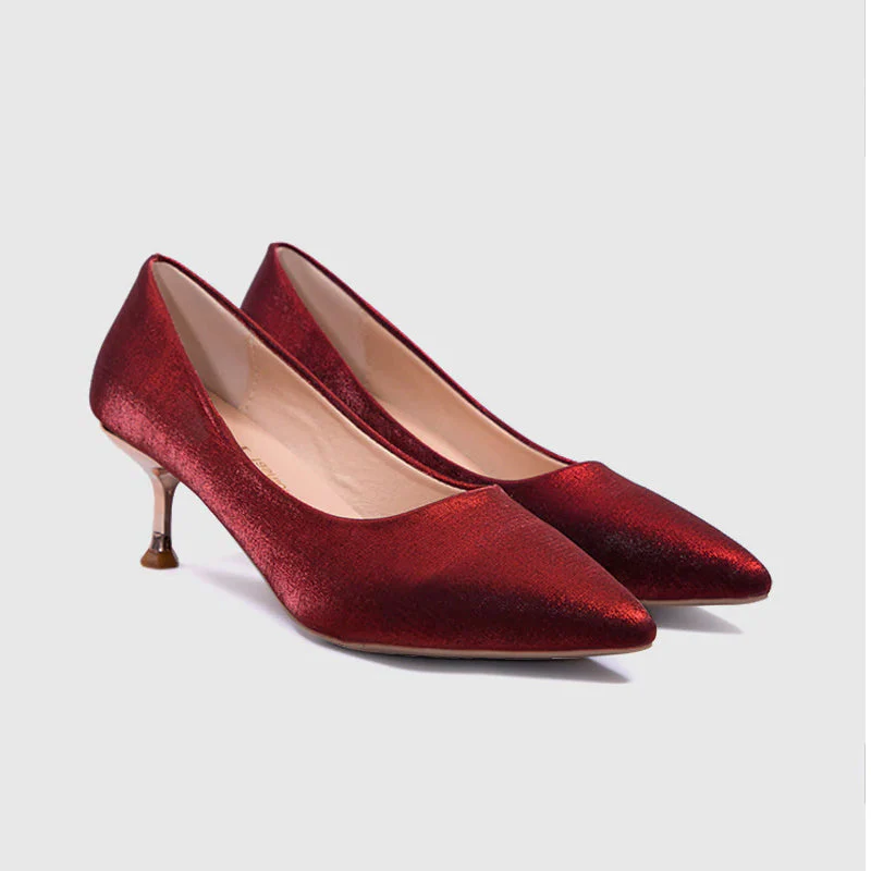 Shallow Mouth Casual Pumps Red - Image 3