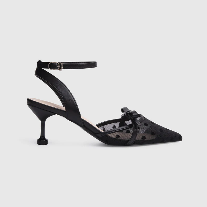Ankle Wrap Heeled Sandals Black - Image 2