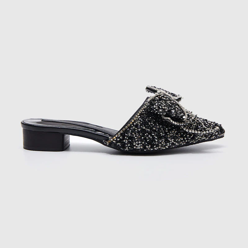 Shining Outdoor Slides Flats Shoes Black - Image 2