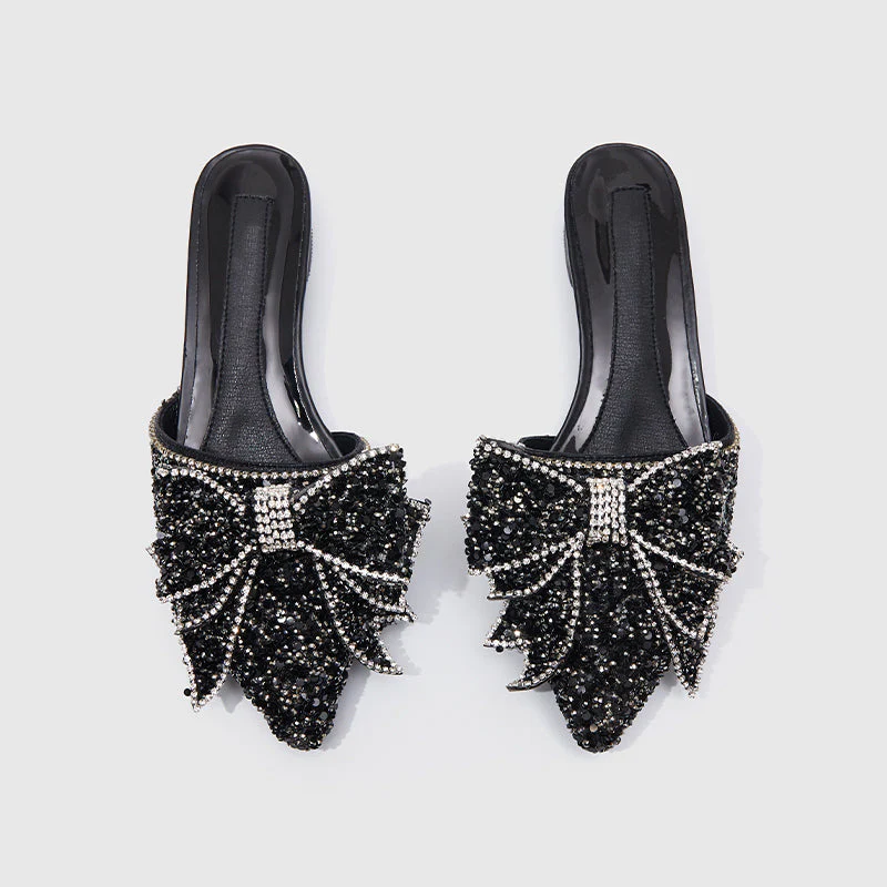 Shining Outdoor Slides Flats Shoes Black - Image 5