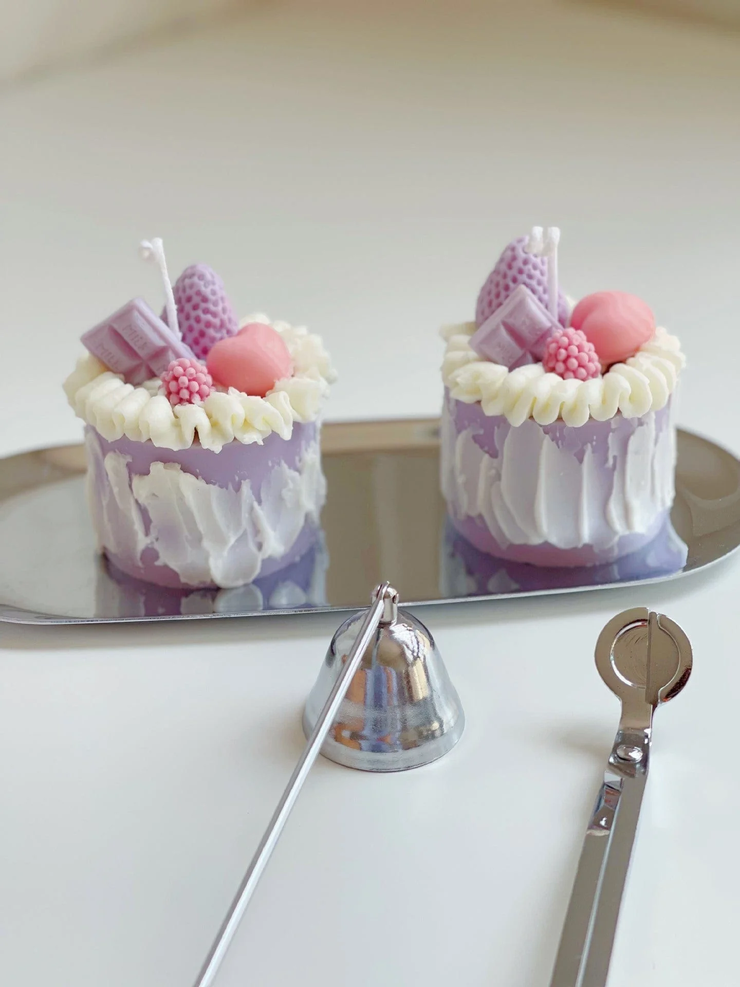 Purple Berries Cake Decorative Candle - Image 2