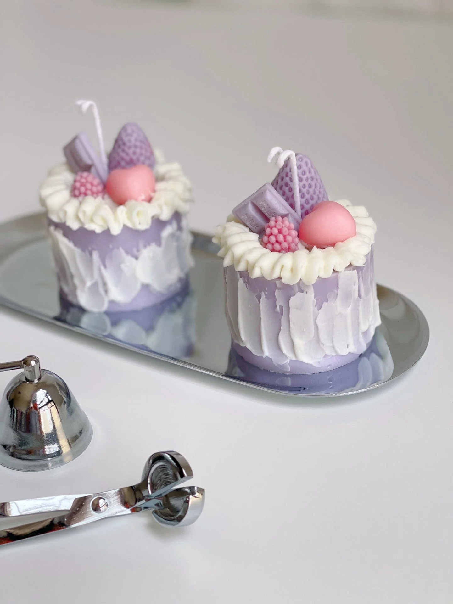 Purple Berries Cake Decorative Candle - Image 4