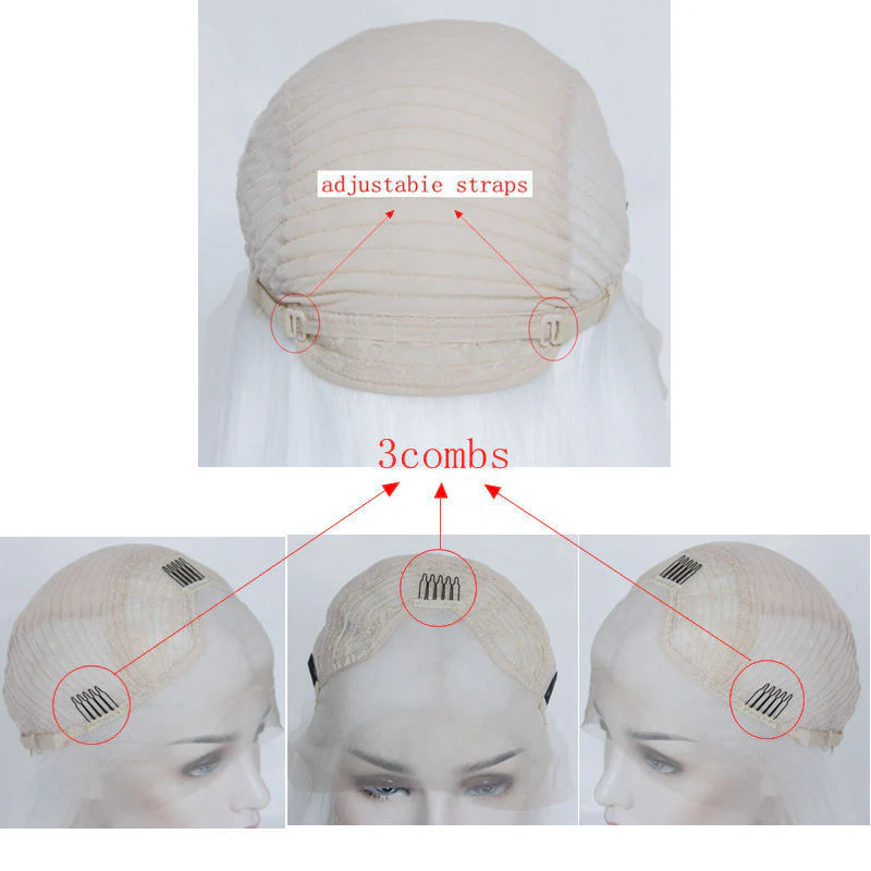Purple Bob Wig European And American Chemical Fiber Former Lace Head Cap - Image 9