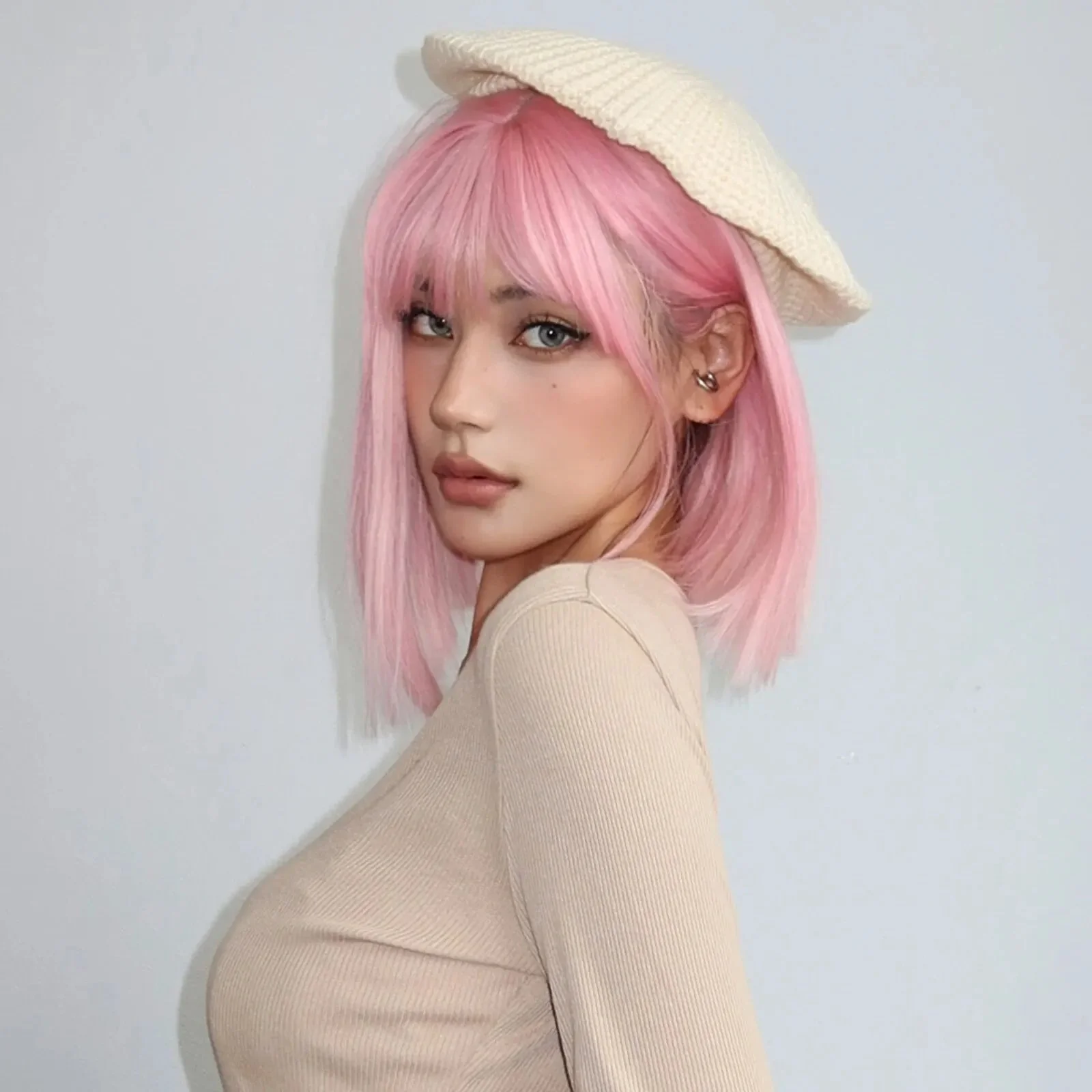 Qi Bangs Bobhaircut Bobo Short Straight Hair Festival High Temperature Chemical Fiber Silk - Image 10