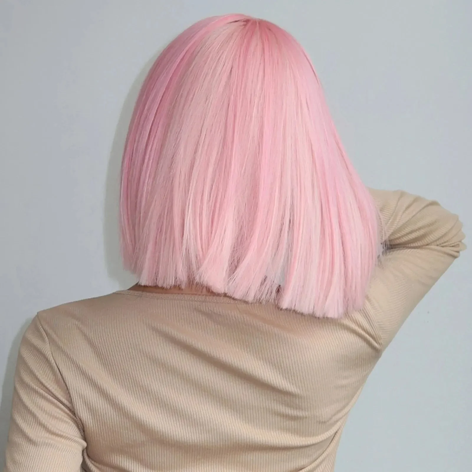 Qi Bangs Bobhaircut Bobo Short Straight Hair Festival High Temperature Chemical Fiber Silk - Image 3