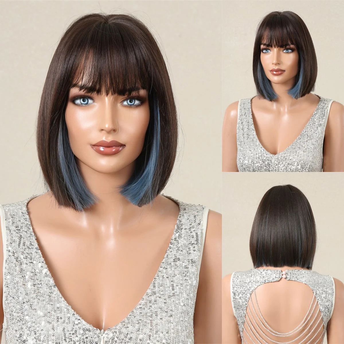Qi Bangs Bobhaircut Wig