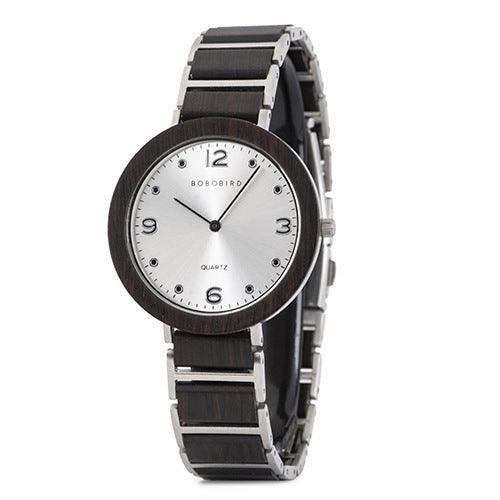 Quartz Wood Watch Waterproof Stainless Steel Casual Watch - Image 2
