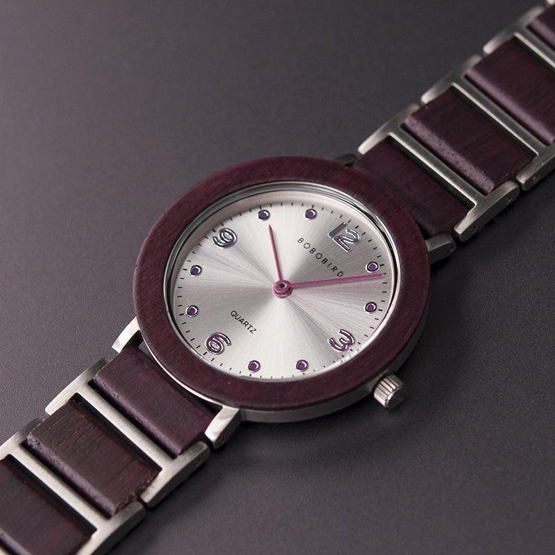 Quartz Wood Watch Waterproof Stainless Steel Casual Watch - Image 4