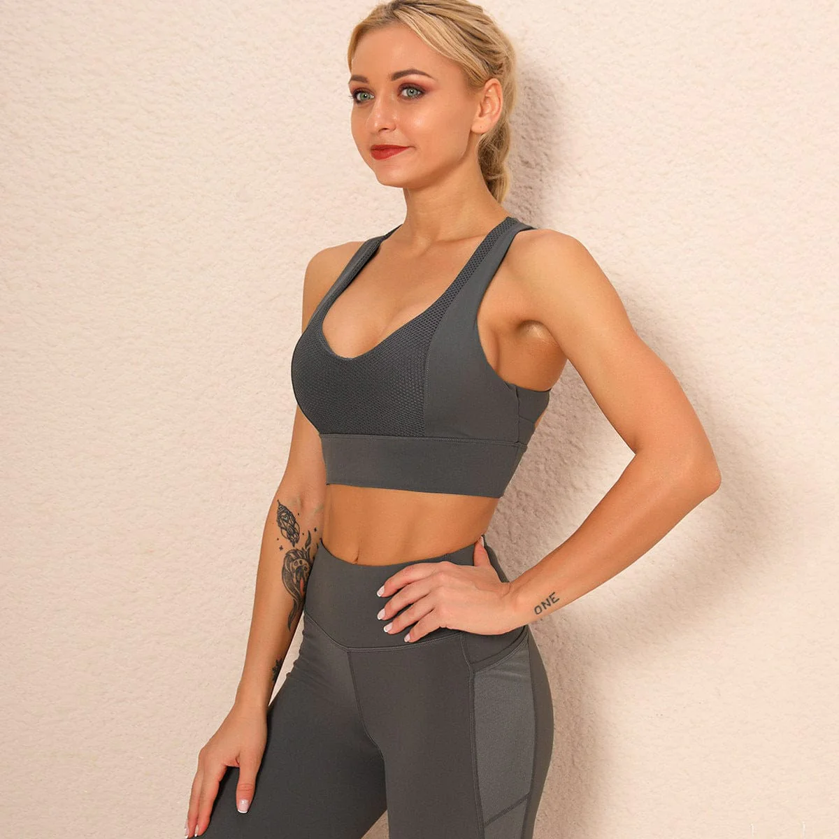 Racerback Cut Out Scoop Sports Bra - Image 6
