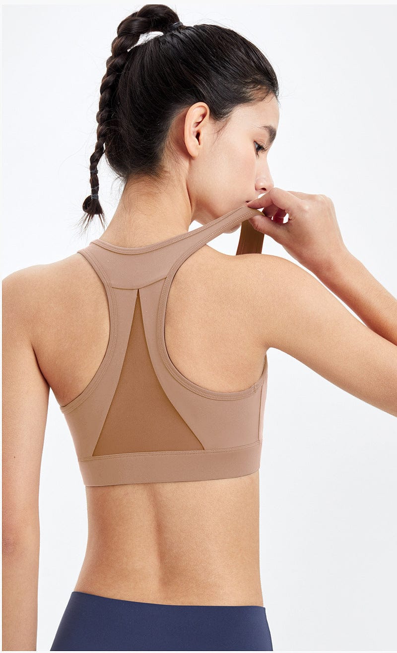 Racerback Mesh Paneling Sports Bra - Image 15
