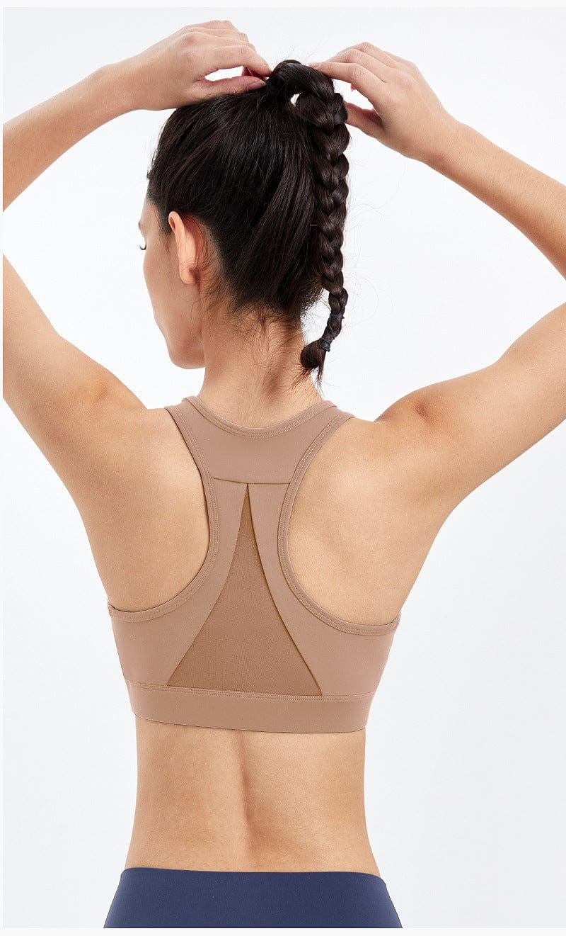 Racerback Mesh Paneling Sports Bra - Image 16