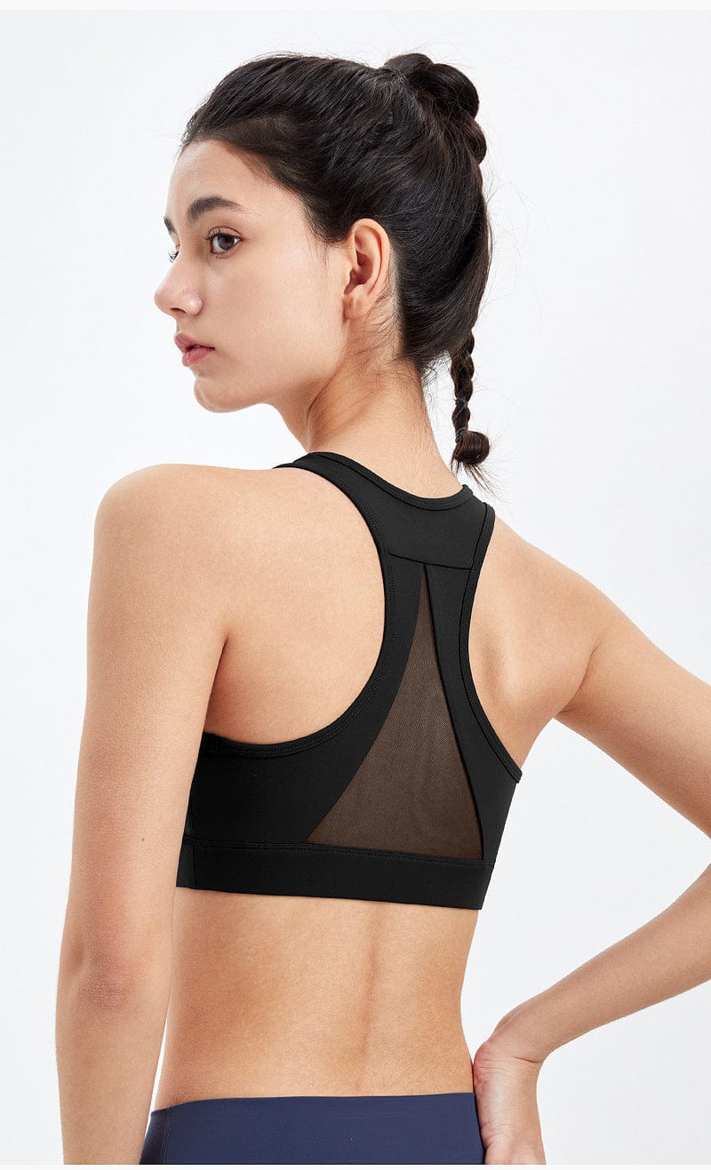 Racerback Mesh Paneling Sports Bra - Image 5