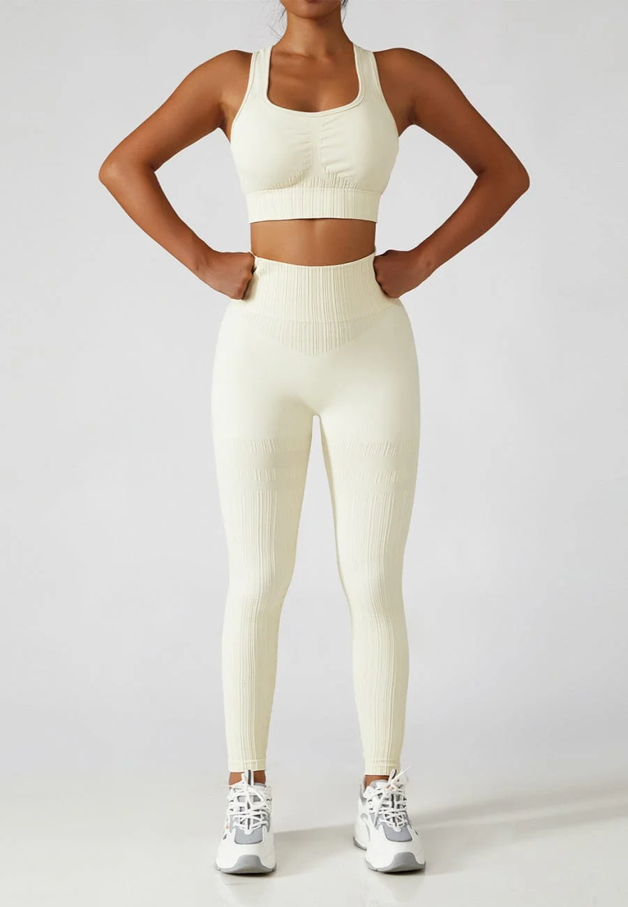 Racerback Sports Bra & Sculpting High Waist Leggings Set - Image 15