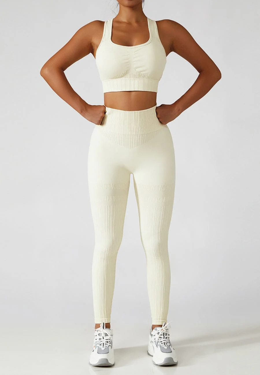 Racerback Sports Bra & Sculpting High Waist Leggings Set - Image 18