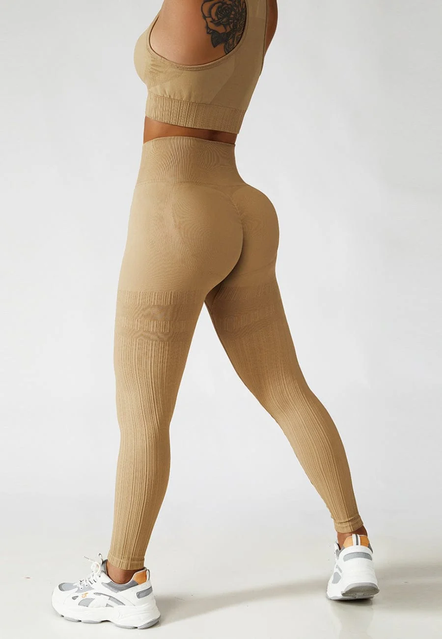 Racerback Sports Bra & Sculpting High Waist Leggings Set - Image 24