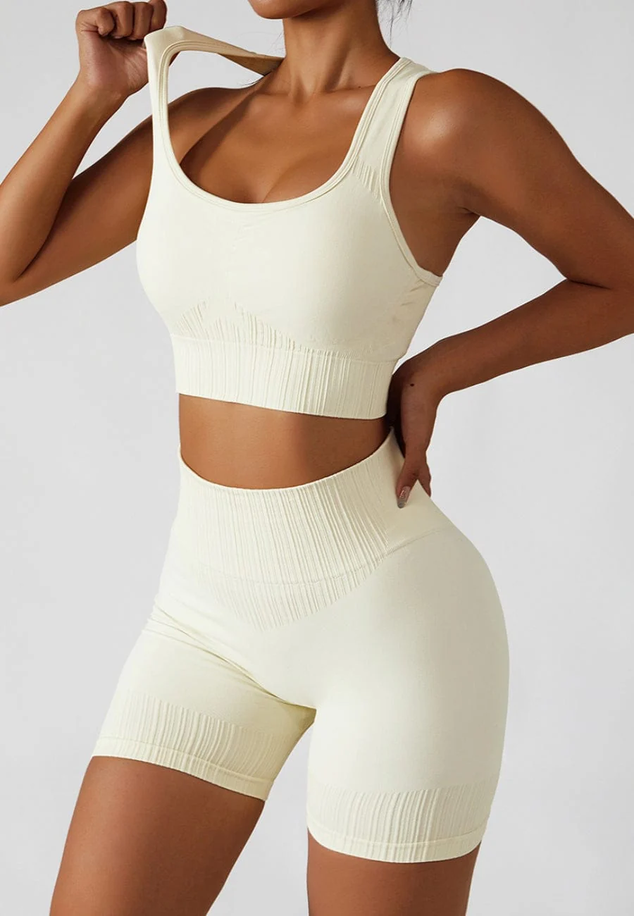 Racerback Sports Bra & Sculpting High Waist Shorts Set - Image 15