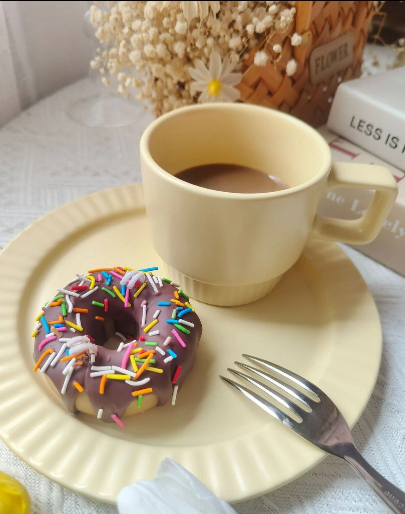 Rainbow Sprinkles Donuts Decorative Candle - Image 3