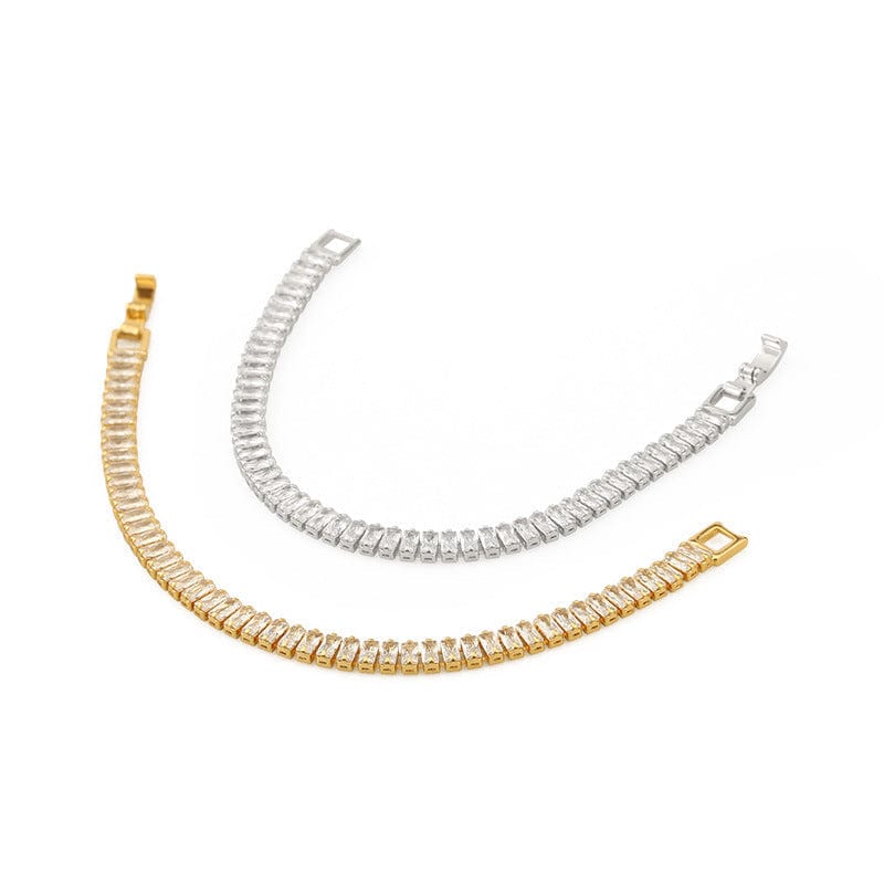 Rectangular Crystal Tennis Bracelet - Image 4
