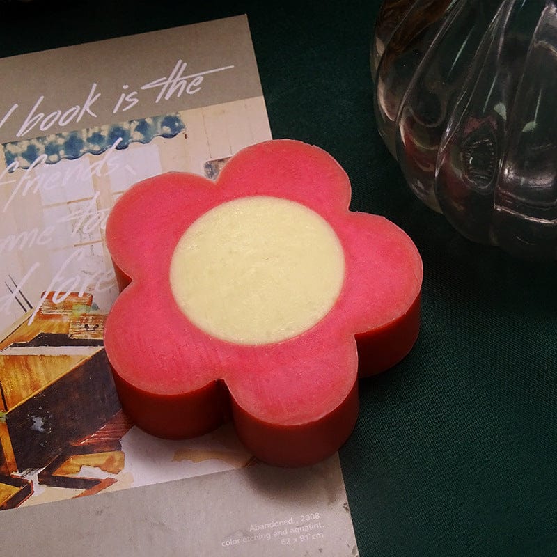 Red Flower Cold Process Handmade Soap - Image 2
