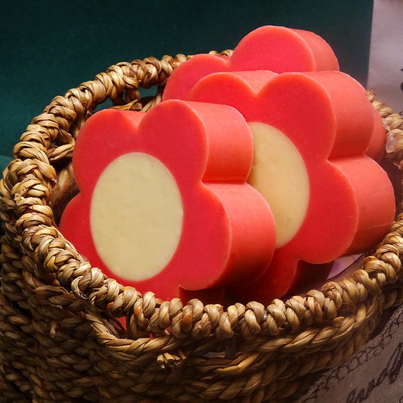 Red Flower Cold Process Handmade Soap - Image 3