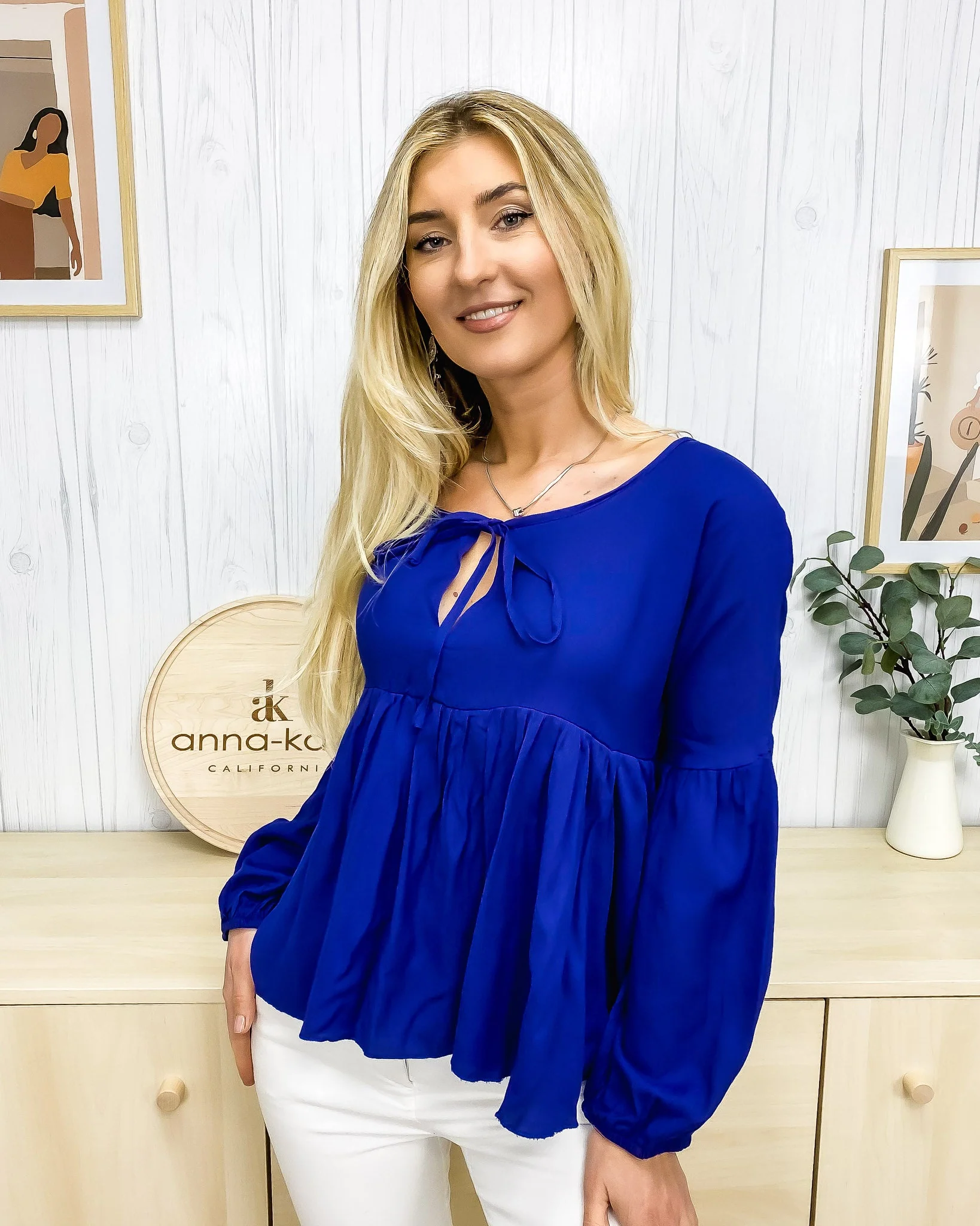 Relaxed Light Gathered Blouse - Image 6