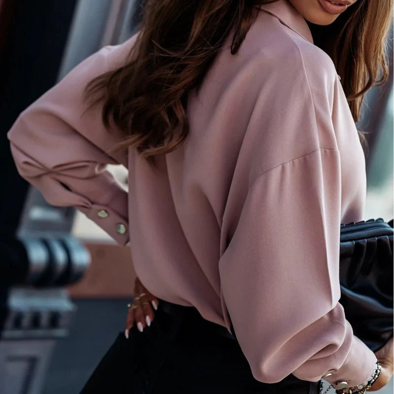 Relaxed Placket Chiffon Blouse - Image 2