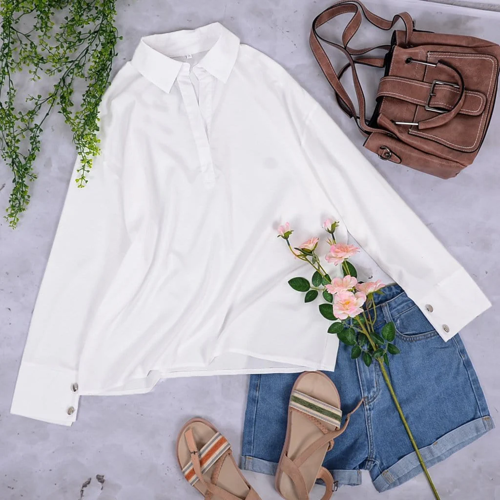 Relaxed Placket Chiffon Blouse - Image 8