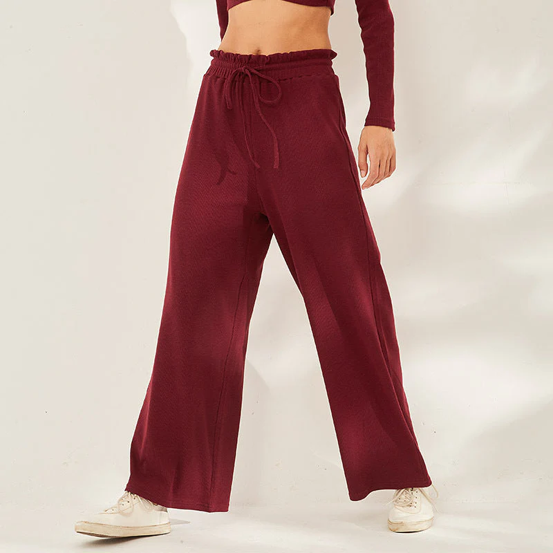 Relaxed Wide Leg Pants w/ Drawstring - Image 7