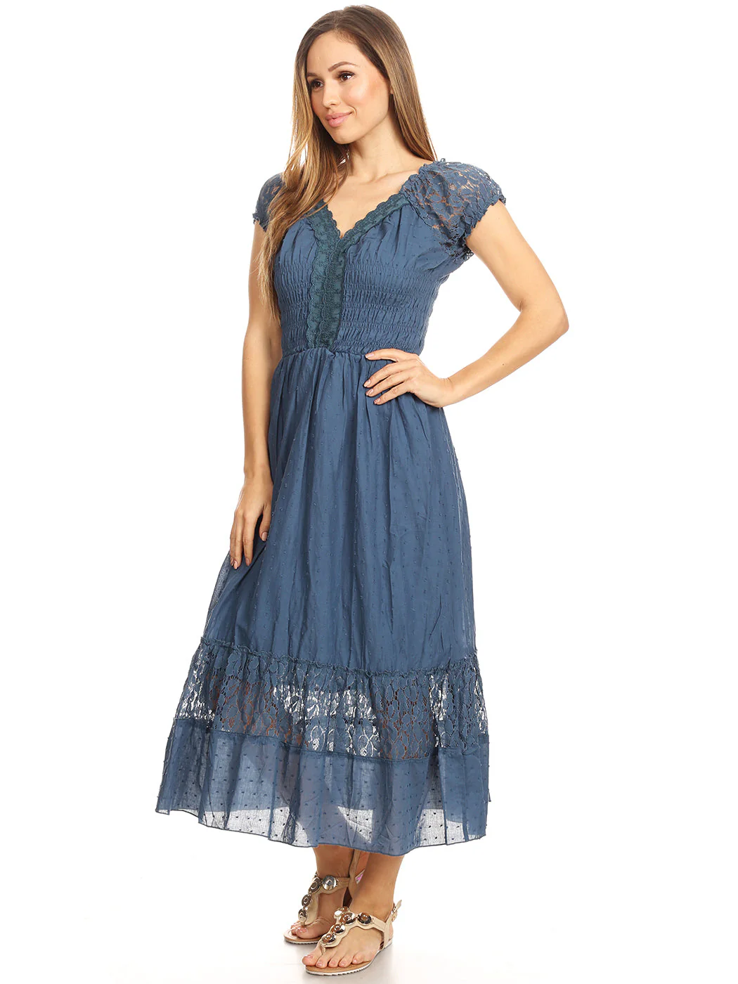 Renaissance Boho Lace Maxi Dress - Image 27