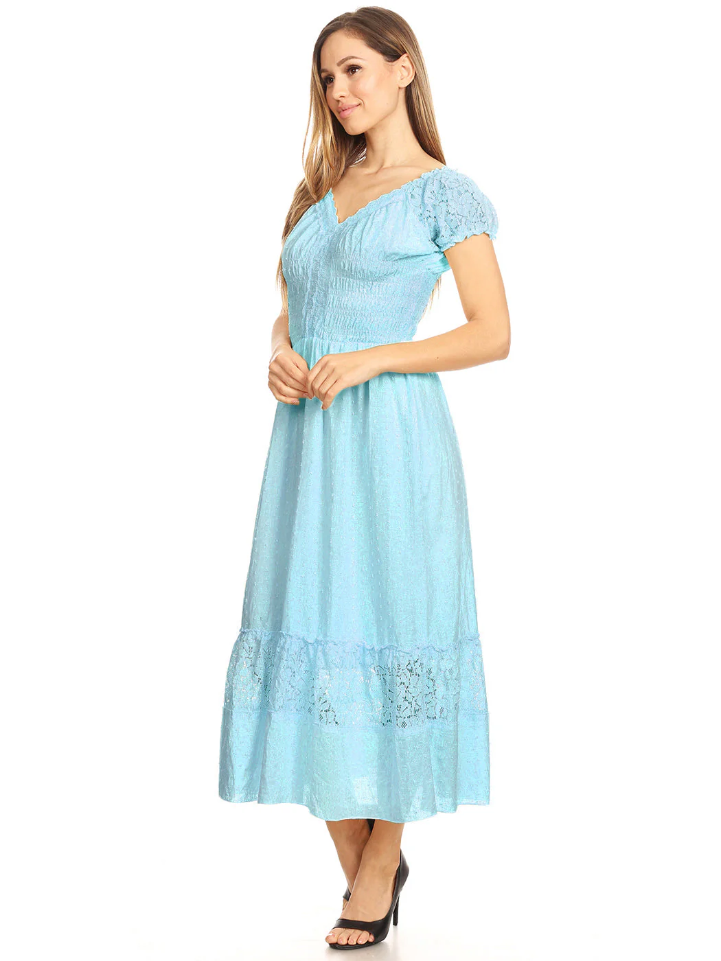 Renaissance Boho Lace Maxi Dress - Image 49