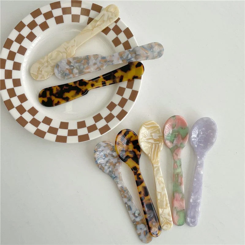 Retro French Styled Dessert Spoon & Butter Knife - Image 2