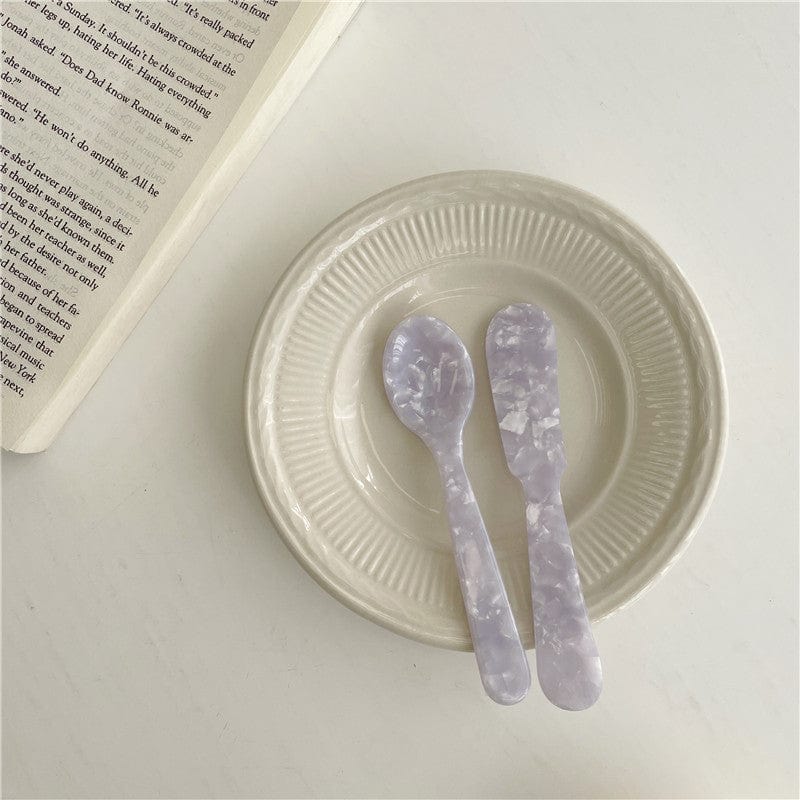 Retro French Styled Dessert Spoon & Butter Knife - Image 6