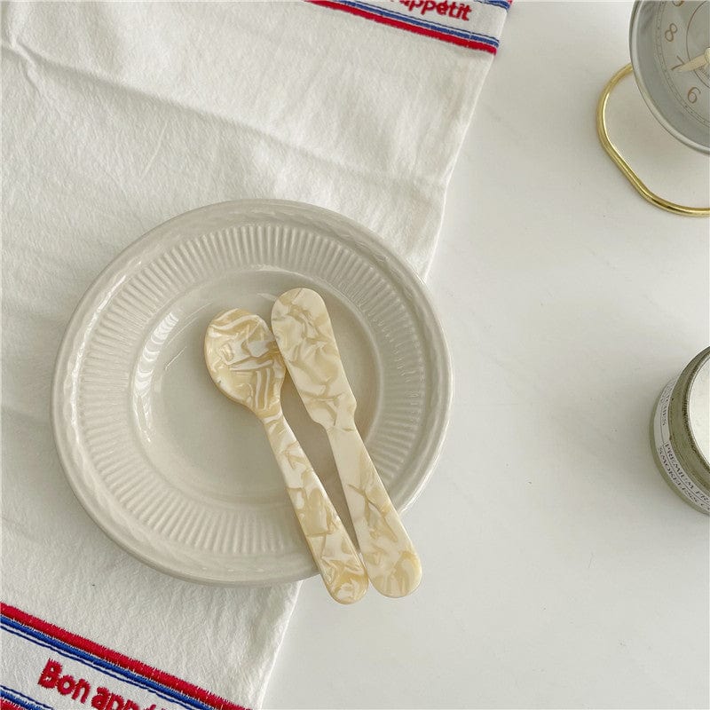 Retro French Styled Dessert Spoon & Butter Knife - Image 7