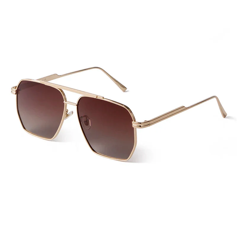 Retro Metal Oversized Polarized Square Sunglasses - Image 10