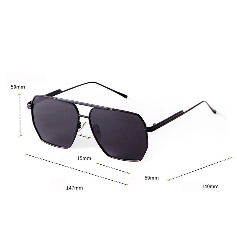Retro Metal Oversized Polarized Square Sunglasses - Image 15