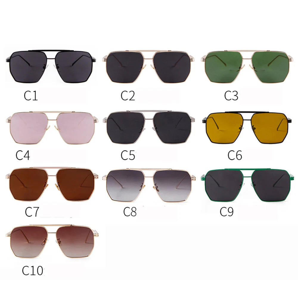 Retro Metal Oversized Polarized Square Sunglasses - Image 16