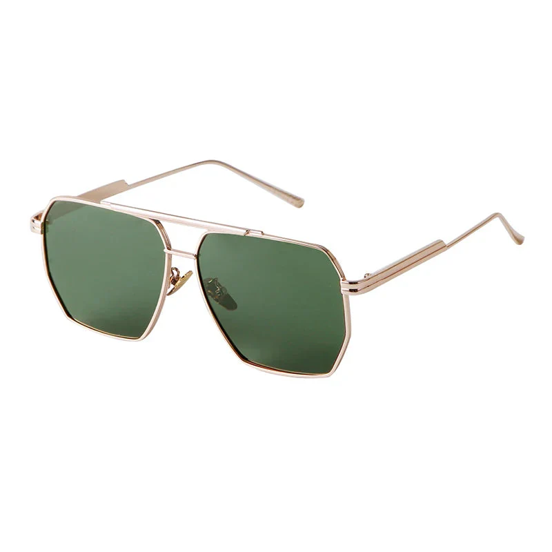 Retro Metal Oversized Polarized Square Sunglasses - Image 3