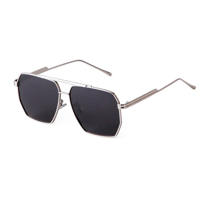 Retro Metal Oversized Polarized Square Sunglasses - Image 5