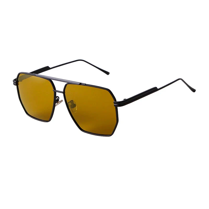 Retro Metal Oversized Polarized Square Sunglasses - Image 6