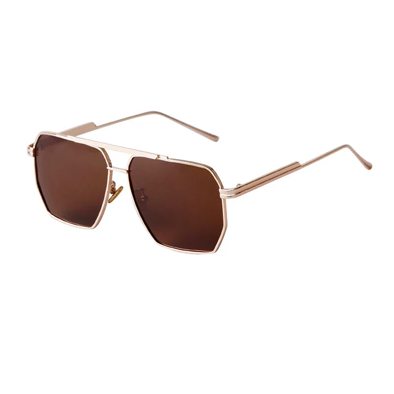 Retro Metal Oversized Polarized Square Sunglasses - Image 7