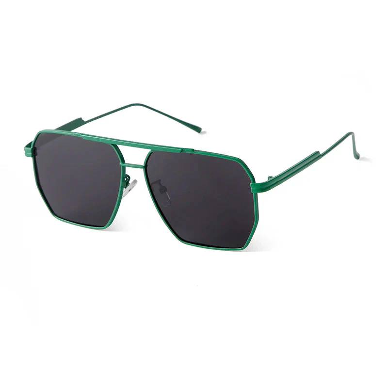 Retro Metal Oversized Polarized Square Sunglasses - Image 9