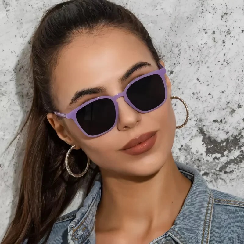 Retro Square Cat Eye Sunglasses with UV400 Protection - Image 7