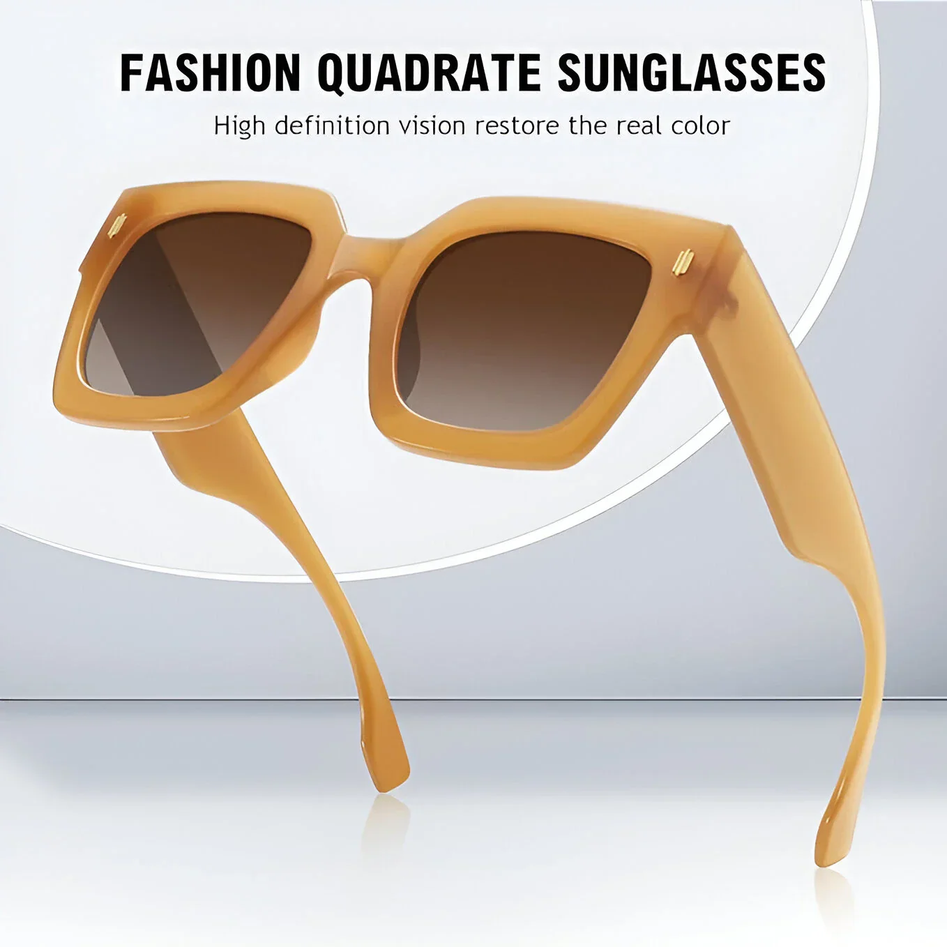 Retro Square Frame Cat Eye Sunglasses - Image 10