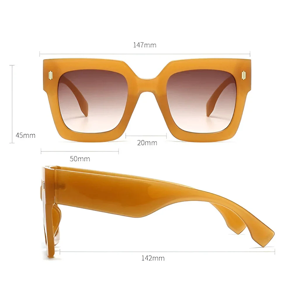 Retro Square Frame Cat Eye Sunglasses - Image 11