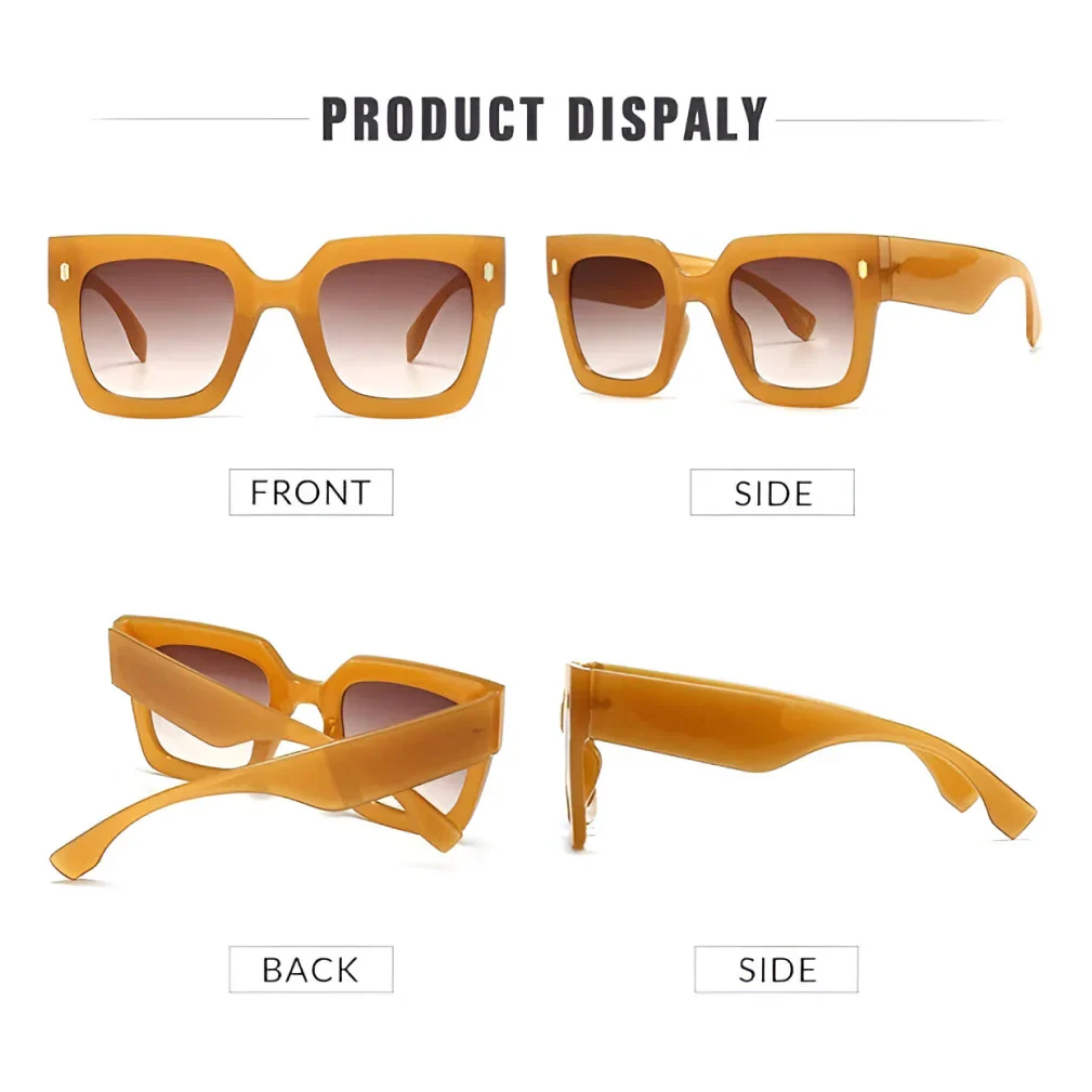 Retro Square Frame Cat Eye Sunglasses - Image 12