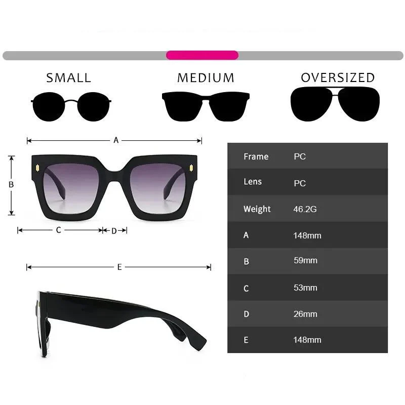 Retro Square Frame Cat Eye Sunglasses - Image 13