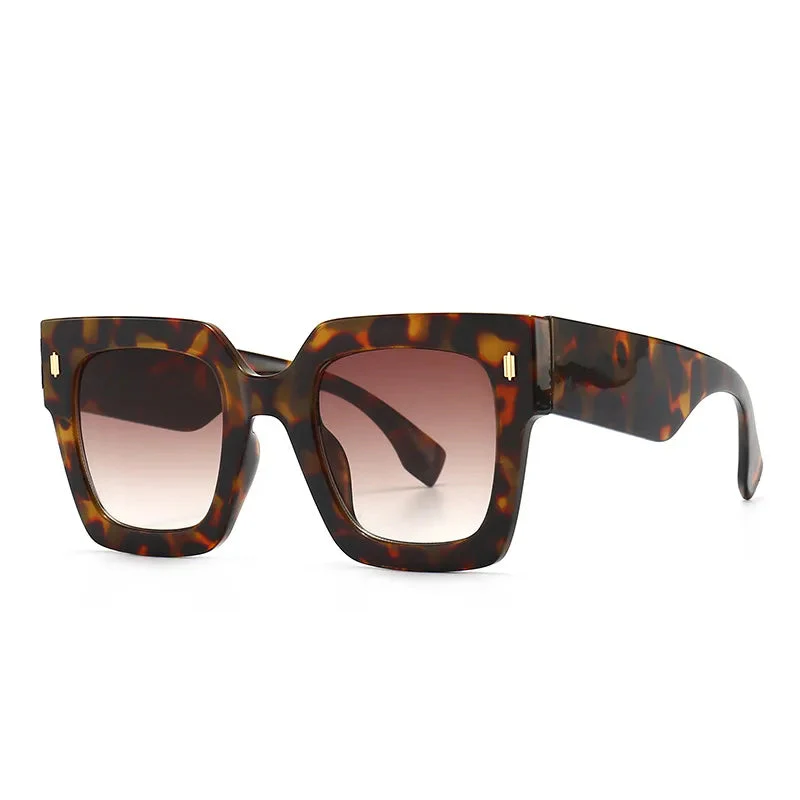 Retro Square Frame Cat Eye Sunglasses - Image 9
